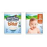 Stonyfield Organic YoBaby Whole Milk Baby Yogurt Cups with Probiotics, Plain, 4 Oz, 6 Pack