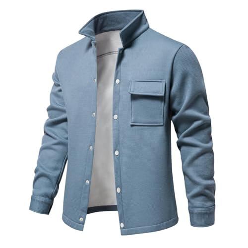 Chaqueta gruesa de invierno con forro térmico y bolsillos de solapa