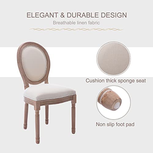 Image of Virabit French Country Dining Chairs Set of 2, Vintage Louis Chairs with Curved Backrest and Beautifully Carved Solid Wood Frame Farmhouse Dining Chairs for Living Room, Kitchen, Restaurant