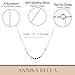 Annika Bella Silver Choker Necklace, Length 13-16 Inches, 925 Sterling Disc Bar Necklace, Waterproof, Handmade Jewelry for Women