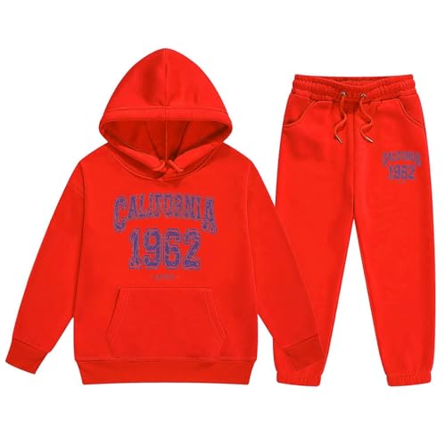 Pantalon de survêtement enfant et sweat rouge pour bouger librement en crèche