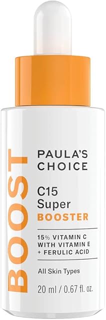 Paulas Choice C15 Super Booster - Brightening Serum with 15% Vitamin C for Radiant Skin - Anti Aging & Fades Brown Spots - with Vitamin E & Ferulic Acid - All Skin Types - 20 ml