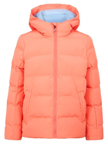 Ziener Amani-z Giacca da Sci/Invernale, Calda, Traspirante, Impermeabile, Pesca Vibrante, 128 Bambine e Ragazze