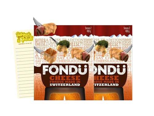 Fondue Cheese Bundle with Swiss Cheese Fondue 400g x2 and Intrinsic Treats Shopping List Card