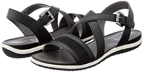 Geox D Sandal Vega G, Sandali Donna, Nero (Black)