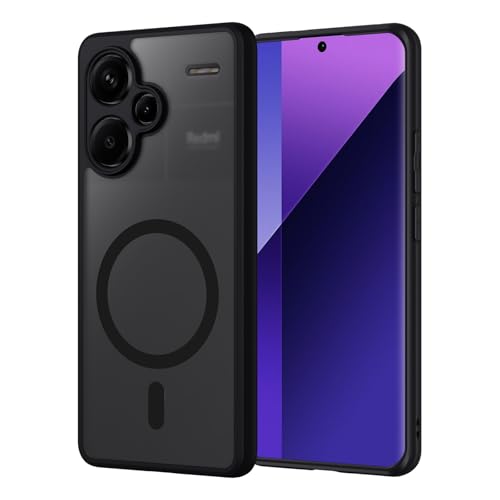 Pnakqil Magnetisch für Xiaomi Redmi Note 13 Pro Plus 5G/Note 13 Pro+ 5G Hülle für Magsafe Matt Transluzente Handyhülle für Redmi Note 13 Pro Plus PC Härte Kratzfest Matte Dünn Magnetische Case Schwarz