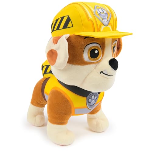 Image of Rubble and Crew Rumbling Rubble Plush Toy, Interactive Sensory Toy, Dog Stuffed Animal, Kids Toys for Boys & Girls Ages 3 and Up, 12”