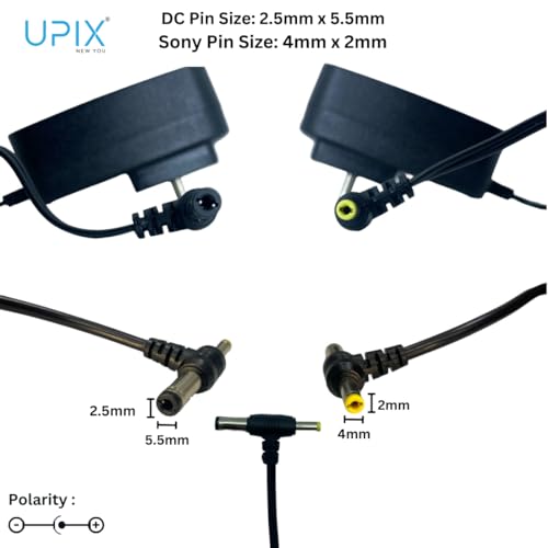 Image of Upix 7.5V 1A SMPS Power Adapter (with DC & Sony Pin), Power Supply AC Input 200-240 V for DC Motors, Servo Motors, Other Electronic & IT Gadgets