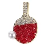 Alasum Kristall Tischtennis Brosche mit Strasssteinen Rucksack und Jacken Pin für Sportfans Team Schmuck Anstecknadel Vielseitiges Sportaccessoire