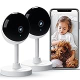 owltron 1080P Überwachungskamera Innen-2 Stück,Babyphone mit Kamera IP Kamera für Hunde,Haustier,2.4GHz WLAN Kamera Innen mit IR-Nachtsicht,2-Wege-Audio,Bewegungserkennung,Kompatibel mit Alexa