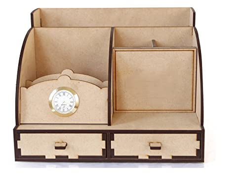 Kalyani Fashion Multi-purpose Wooden Desk Organizer and Mobile Pen Holder Stand for Home Office