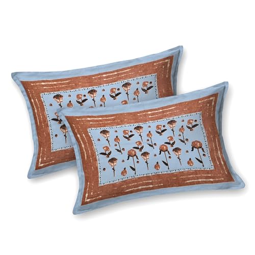 Image of BLOCKS OF INDIA Hand Block Printed 200 TC Cotton Super King Size Bedsheet(106 x 106) | Pack of 1, Batik Grey