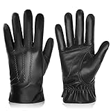 BISON DENIM Winter Genuine Sheepskin Leather...