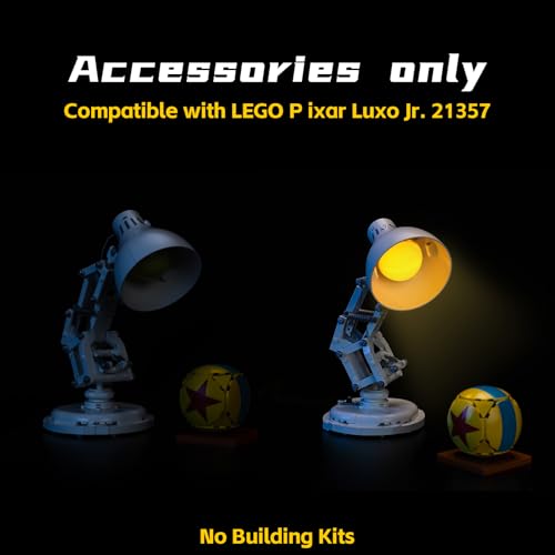 Image of BrickBling Lighting Compatible with Lego Ideas Pixar Luxo Jr. 21357, On /Off Button, No Damage to Pixar Lamp (Not Come with Model) (Classic Version Light)