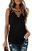 Sipaya Tank Tops for Women Cotton Basic Blouse Summer Sleeveless Shirts Black M