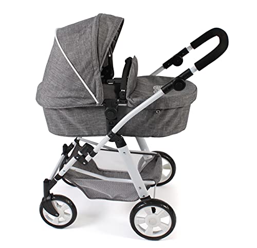 Bayer Chic 2000 568-76 - Passeggino Combinato Nele, 2 In 1, Per Bambole Fino A 50 Cm, Colore: Grigio Jeans - 2