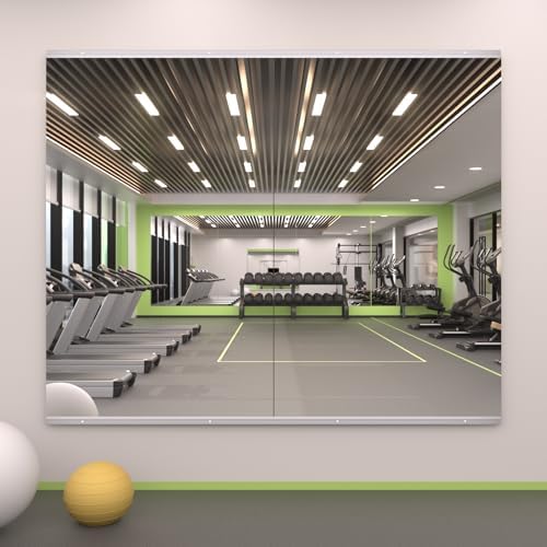 LOAAO Home Gym Mirror, 48"x24"-2 PCS Gym Mirrors for Wall, Framel...