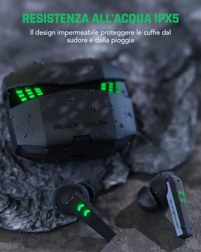 Cuffie Bluetooth con Latenza Ultra-bassa di 0,035s, Doppio Microfono con Cancellazione del Rumore Ambientale, Bluetooth 5.3, Impermeabile IPX5, Tempo di Ascolto 28 ore, Auricolari Gaming - Gadget - Immagine 6