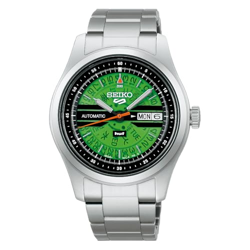 Seiko 5 Sports SRPM09K1 montre automatique HUF avec cadran vert et bracelet acier