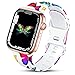 IKANFI Sport Band Compatible with Apple Watch Bands 49mm 45mm 44mm 42mm Women Girl, Silicone Floral Printed Fadeless Pattern Design Strap for iWatch Series 8,7,6,5,4,3,2,1.Butterfly