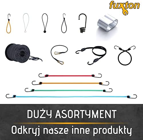 fuxton 20 szt. haków spiralnych do lin ekspanderowych ø 8 mm, gumowych lin. Haki ekspandera/haki do plandeki/haki linowe do przyczep, plandek, ciężarówek, łodzi, motocykli, rowerów