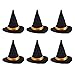 6pcs Halloween Mini Witch Hats Wine Bottle Hat Caps for Halloween Party Table Decorations - Black