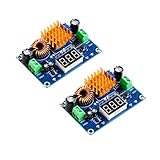 2 Stück DC-DC Boost Converter Modul 4-35V auf 5-45V Netzteilmodul 5A XH-M411 Einstellbares Step Up Voltmeter mit Digitalanzeige