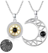 REDSUN Yin Yang, collana in argento Sterling con sole e luna, ciondolo a forma di elefante per coppia, collana BFF, 2 pezzi, gioielli regalo per donna e uomo, 20mm x 12mm, Argento