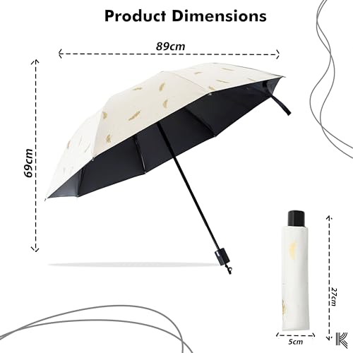 Image of Kraptick Printed Travel Umbrella for Rain, UV, Wind Proof, Water-Proof Umbrella for Men /Women /Boys /Girls /Kids (UMBR-02)