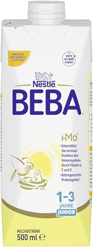BEBA Junior 1-3 Jahre Milchgetränk trinkfertig, Babynahrung mit HMO 2'-FL, ohne Palmöl, 1er Pack (1 x 500ml)
