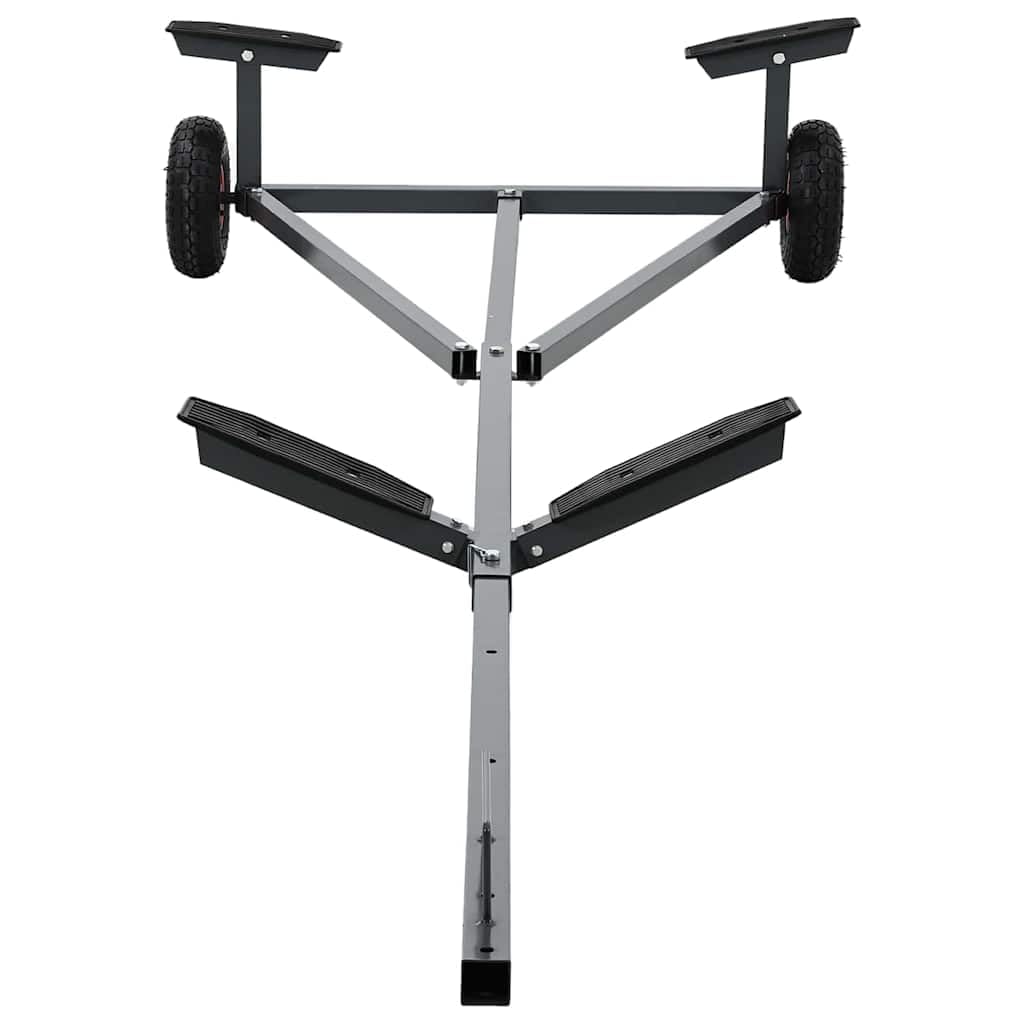 Remorque de Bateau argenté 302 cm x 107 cm x 42 cm en Acier Robuste pour Transport Nautique, Support Stable pour voilier, Jet Ski ou Kayak, idéal pour Marinas et terrains extérieurs