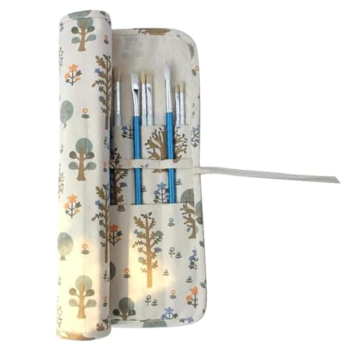 GO-CHUNRIQIN Estojo de Lona para Pincéis de Pintura com 20 Compartimentos, Ideal para Aquarela E Guache.