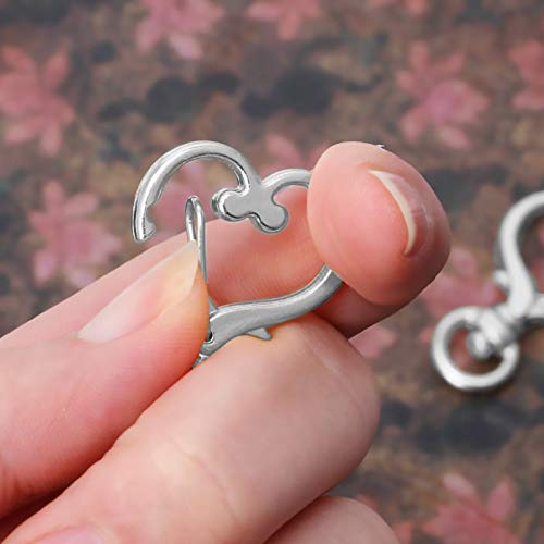150Pcs Heart-Shaped Swivel Snap Hook Set,Metal Spring Snap Keychain Clip Keychain Hook Lobster Clasp Split Key Rings With Chain&Jump Rings Bulk For Keychain Lanyard,Charm,Jewelry,Diy Crafts Supplies #TOP5