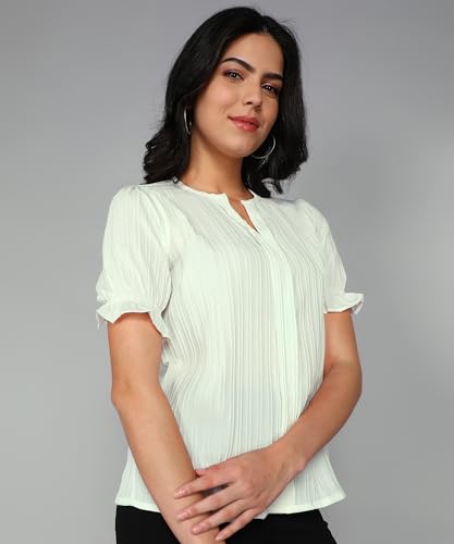 Image of Stylistico Summer Puff Half Sleeve Formal Top for Office wear Women Short Tops for Party Stylish Western Top Casual top for Womens Tops for Jeans