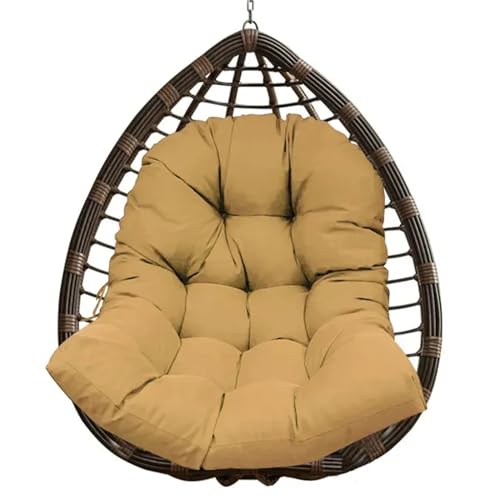 Bonlting Hanging Egg Chair Cushions, Thicken Swing Chair Cushion, Waterproof Soft Comfy Hammock Chair Seat Cushions for Patio Garden Home Office (47 x 35 Inch, Khaki)