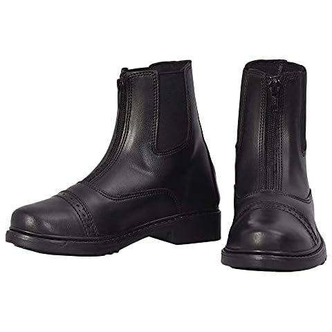 TuffRider Children's Starter Front Zip Paddock Boots, Black, 2 Cover