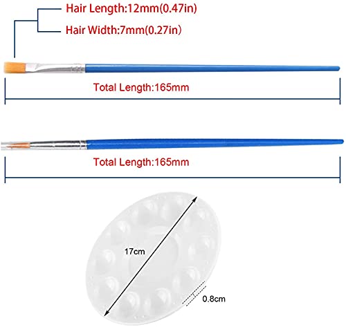 65Pcs Flat Paint Brush Pallet Set For Kids,60Pcs Brushes + 5 Pcs Round Paint Tray Palettes,Nylon Hair Small Paint Brush Bulk Acrylic Oil Watercolor Artist Painting Brush For Paint Party Classroom #TOP1