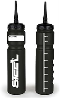 Hockey 'Silver Safe' 1.0 L Drinks Bottle Steel Long Straw