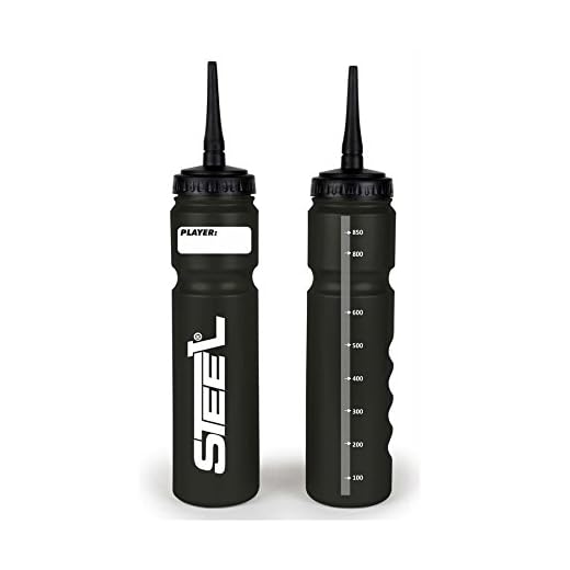 Hockey Trinkflasche STEEL 'Silver Safe' 1.0L Langer Halm