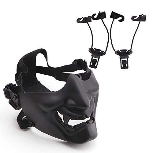 Wwman Airsoft Mask, Half Face Mask - One Size - Under Face Mask para Airsoft/Paintball Mask BB Gun/CS Game/Hunting/Shooting/Colpay Halloween (Black)