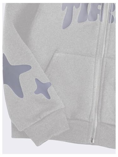 Image of SOLY HUX Boy's Zip Up Hoodies Y2k Letter Graphic Sweatshirt