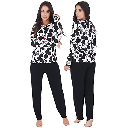 KIT 2 PIJAMAS DE INVERNO MANGA LONGA BICOLOR FEMININO MAIS BONITA (XG, Garfield Preto/Poá Preto)
