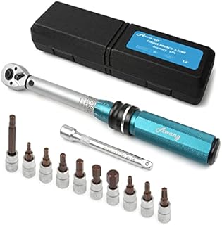 Awang 1/4 Inch Drive Click Torque Wrench Set 5-25 Nm, 72-Tooth Bicycle Torque Wrench Set, High Precision ± 3% Tool Repair Kit for Road Bikes and Mountain Bikes