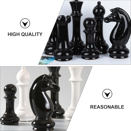 Décoration de bureau avec 6 pièces d'échecs en céramique - 4