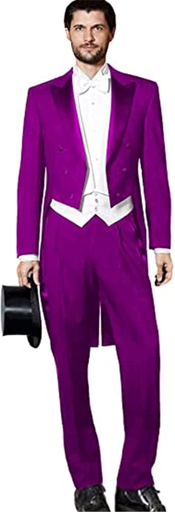 Men's Suits Slim Fit Big and Tall 3 PC Peak Lapel Jacket Vest Pants Wedding Tuxedos Evening Costumes