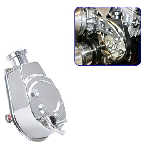 Chrome Saginaw Power Steering Pump P Series 5/8\" Keyway Pulley Shaft Relacement for GM Vehicles GMC Chevy Buick Oldsmobile Pontiac Chrome