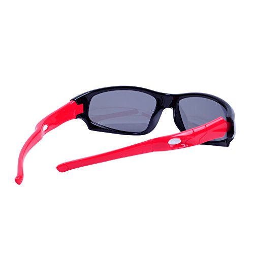 Qixuan - Occhiali da sole - ragazzo Rot Small