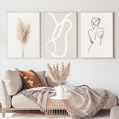 Toile peinture boho salon et chambre triptyque floral