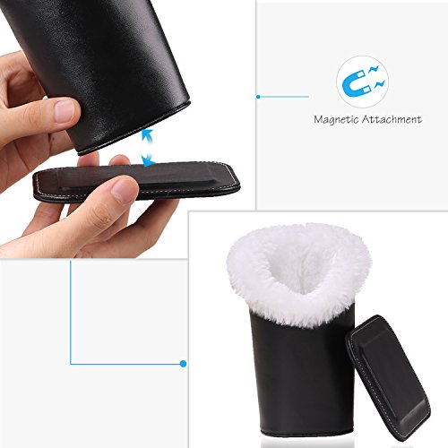 Moko Eyeglasses Holder, Modern Velvet Plush Lined Pu Leather Household Magnetic Holder Protective [Anti-Scratch] [Dustproof] Stand Case For Eyeglass And Sunglasses, Black #TOP3