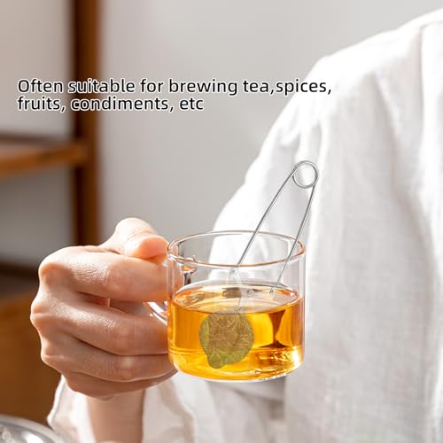 2 Stück Teezange für Losen Tee, Teezangen aus Rostfreiem Edelstahl, Tee Ei Sieb, Teeei In Kugelform aus Rostfreiem Edelstahl, Tea Infuser,Siebzange für Teeliebhaber (4.5×16cm)